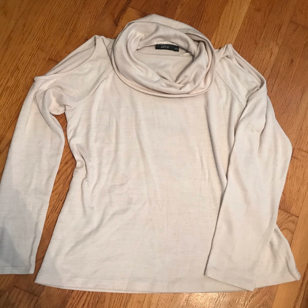 Apt 9 Cream Cold Shoulder Sweater - L